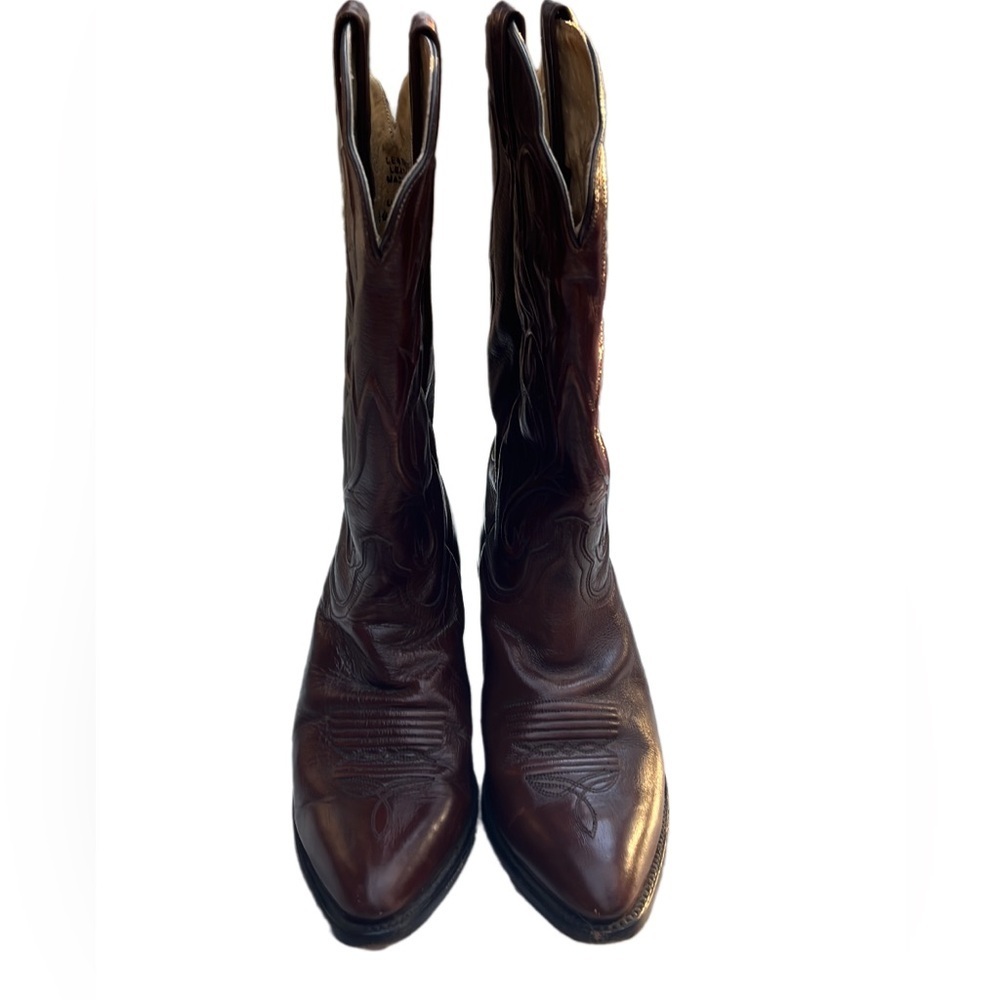 Women’s Brown Leather Cowboy Boots Size 10